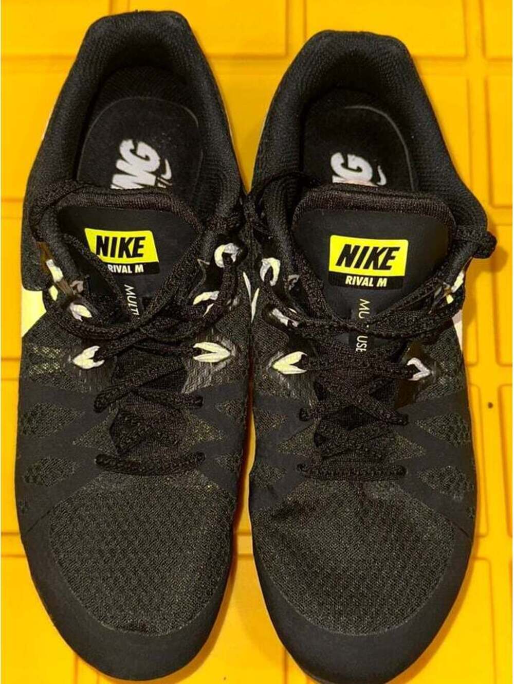Nike Rival m multi use black and white track cleats size 10